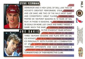 1993-94 Upper Deck - Next in Line #NL3 Steve Yzerman / Joe Sakic Back