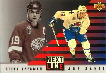 1993-94 Upper Deck - Next in Line #NL3 Steve Yzerman / Joe Sakic Front