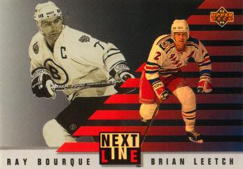 1993-94 Upper Deck - Next in Line #NL4 Ray Bourque / Brian Leetch Front