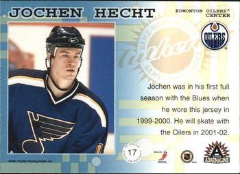 2001-02 Pacific Adrenaline - Game-Worn Jerseys #17 Jochen Hecht Back