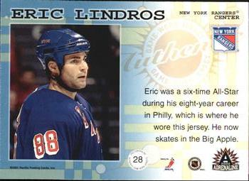 2001-02 Pacific Adrenaline - Game-Worn Jerseys #28 Eric Lindros Back