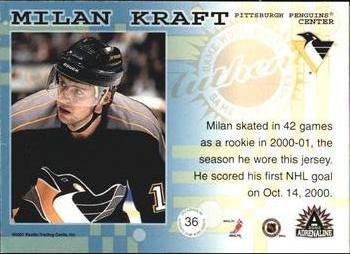2001-02 Pacific Adrenaline - Game-Worn Jerseys #36 Milan Kraft Back