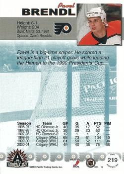 2001-02 Pacific Adrenaline - Red #219 Pavel Brendl Back
