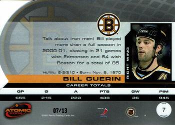 2001-02 Pacific Atomic - Blue #7 Bill Guerin Back