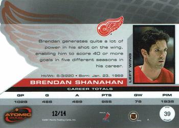 2001-02 Pacific Atomic - Blue #39 Brendan Shanahan Back
