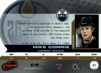 2001-02 Pacific Atomic - Blue #41 Mike Comrie Back