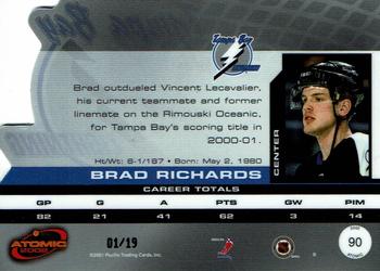 2001-02 Pacific Atomic - Blue #90 Brad Richards Back