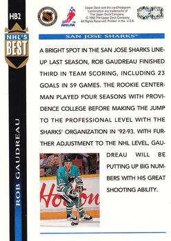 1993-94 Upper Deck - NHL's Best #HB2 Rob Gaudreau Back