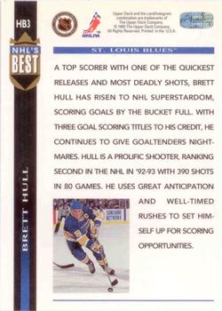 1993-94 Upper Deck - NHL's Best #HB3 Brett Hull Back