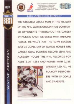 1993-94 Upper Deck - NHL's Best #HB9 Wayne Gretzky Back
