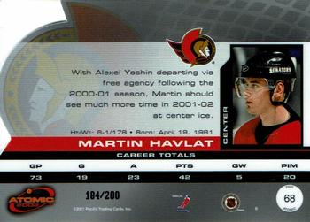2001-02 Pacific Atomic - Gold #68 Martin Havlat Back