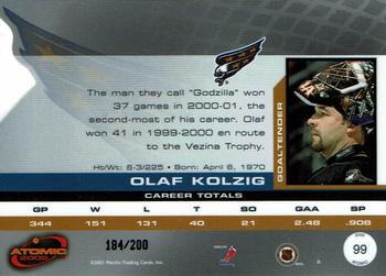 2001-02 Pacific Atomic - Gold #99 Olaf Kolzig Back