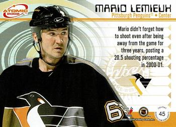 2001-02 Pacific Atomic - Jerseys #45 Mario Lemieux Back