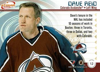 2001-02 Pacific Atomic - Patches #12 Dave Reid Back