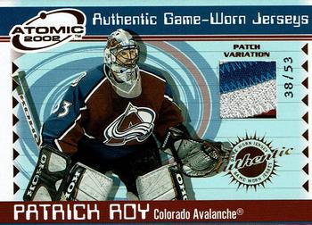 2001-02 Pacific Atomic - Patches #13 Patrick Roy Front