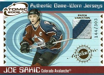 2001-02 Pacific Atomic - Patches #14 Joe Sakic Front