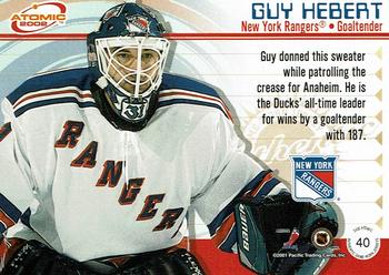 2001-02 Pacific Atomic - Patches #40 Guy Hebert Back