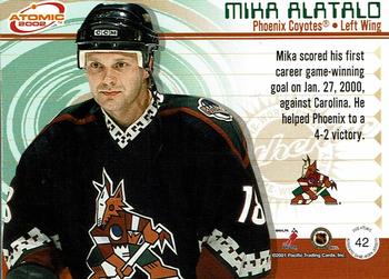 2001-02 Pacific Atomic - Patches #42 Mika Alatalo Back