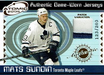 2001-02 Pacific Atomic - Patches #48 Mats Sundin Front