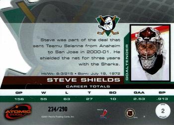 2001-02 Pacific Atomic - Red #2 Steve Shields Back