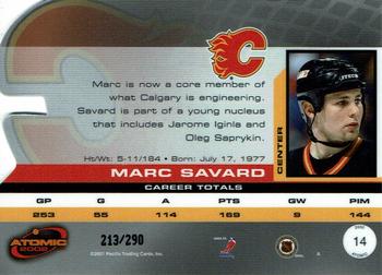 2001-02 Pacific Atomic - Red #14 Marc Savard Back