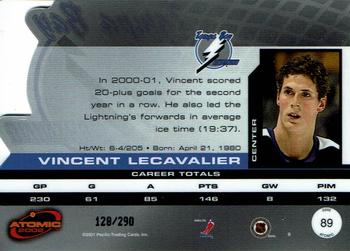 2001-02 Pacific Atomic - Red #89 Vincent Lecavalier Back