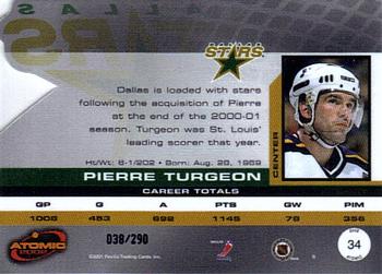 2001-02 Pacific Atomic - Red #34 Pierre Turgeon Back