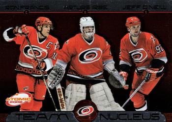 2001-02 Pacific Atomic - Team Nucleus #3 Ron Francis / Arturs Irbe / Jeff O'Neill Front