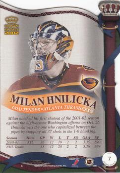 2001-02 Pacific Crown Royale - Retail #7 Milan Hnilicka Back
