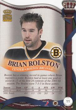 2001-02 Pacific Crown Royale - Retail #11 Brian Rolston Back