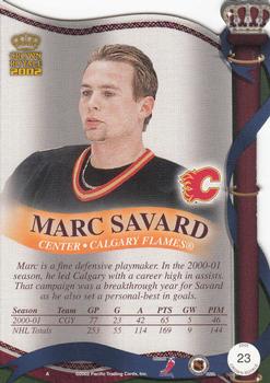 2001-02 Pacific Crown Royale - Retail #23 Marc Savard Back
