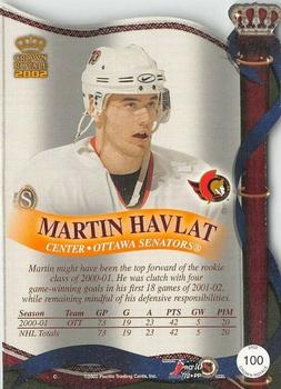 2001-02 Pacific Crown Royale - Retail #100 Martin Havlat Back