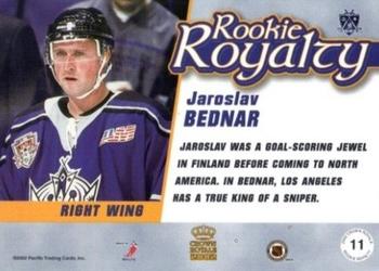 2001-02 Pacific Crown Royale - Rookie Royalty #11 Jaroslav Bednar Back