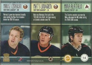 2001-02 Pacific Crown Royale - Triple Threads #14 Mariusz Czerkawski / Mats Lindgren / Mika Alatalo Back