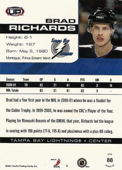 2001-02 Pacific Heads Up - Red #88 Brad Richards Back