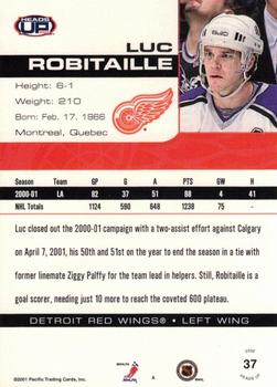 2001-02 Pacific Heads Up - Silver #37 Luc Robitaille Back