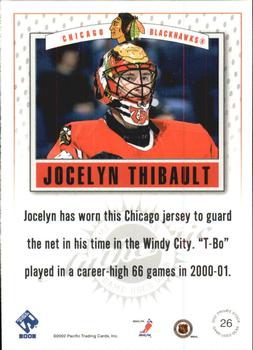2001-02 Pacific Private Stock - Game Gear #26 Jocelyn Thibault Back