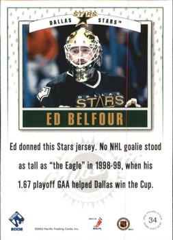 2001-02 Pacific Private Stock - Game Gear #34 Ed Belfour Back