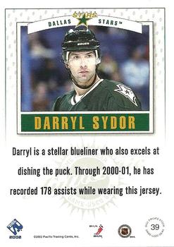 2001-02 Pacific Private Stock - Game Gear #39 Darryl Sydor Back