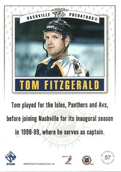 2001-02 Pacific Private Stock - Game Gear #57 Tom Fitzgerald Back