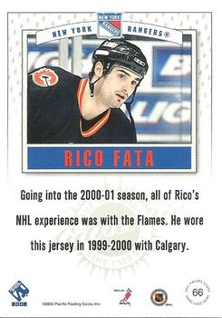 2001-02 Pacific Private Stock - Game Gear #66 Rico Fata Back