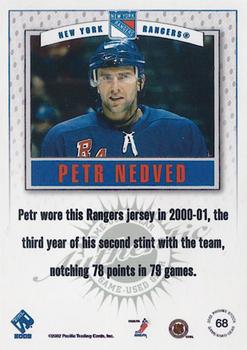 2001-02 Pacific Private Stock - Game Gear #68 Petr Nedved Back