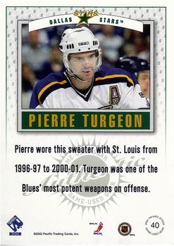 2001-02 Pacific Private Stock - Game Gear #40 Pierre Turgeon Back