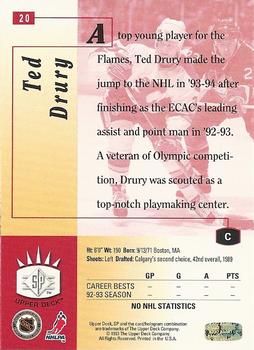 1993-94 Upper Deck - SP #20 Ted Drury Back