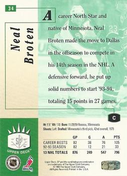 1993-94 Upper Deck - SP #34 Neal Broten Back