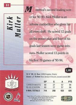 1993-94 Upper Deck - SP #80 Kirk Muller Back
