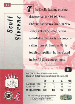 1993-94 Upper Deck - SP #89 Scott Stevens Back