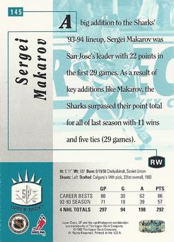 1993-94 Upper Deck - SP #145 Sergei Makarov Back