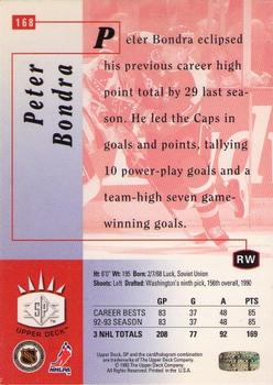 1993-94 Upper Deck - SP #168 Peter Bondra Back