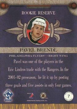 2001-02 Pacific Private Stock - Reserve #R7 Pavel Brendl Back